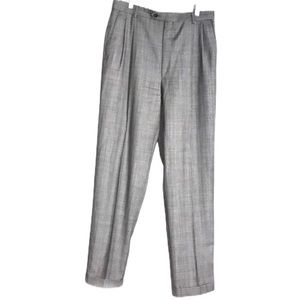 Joseph & Feiss Wool Gray Plaid Dress Pants